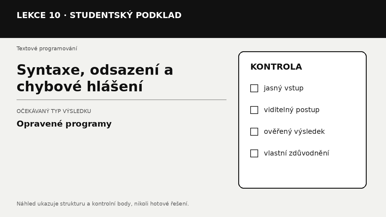 Náhled typu výsledku
