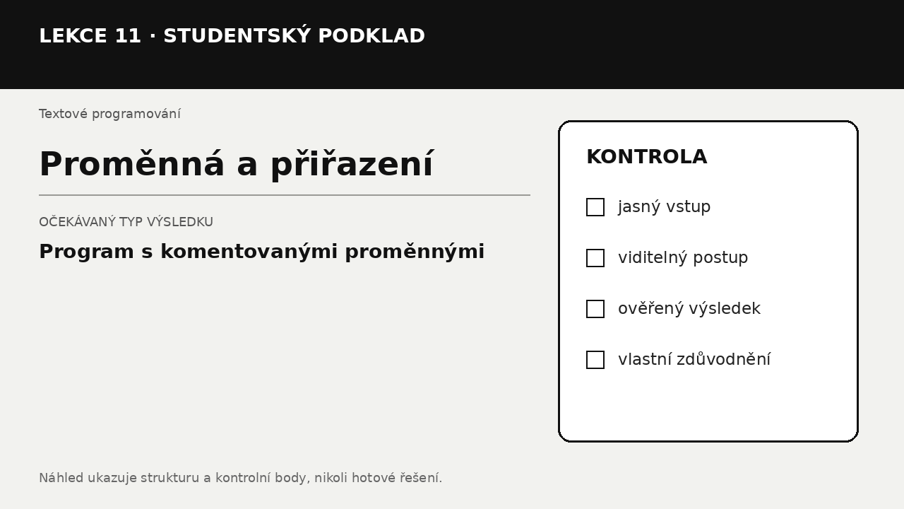 Náhled typu výsledku