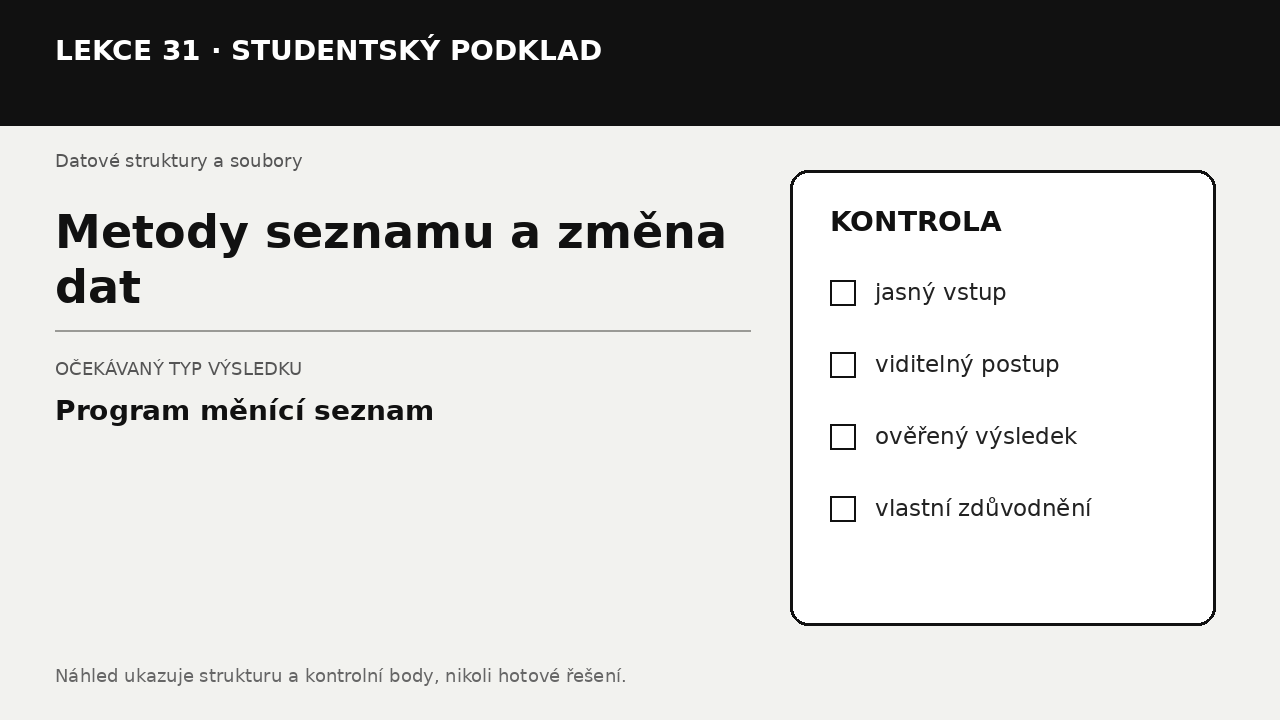 Náhled typu výsledku