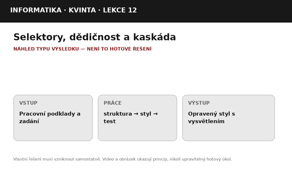Náhled typu výsledku