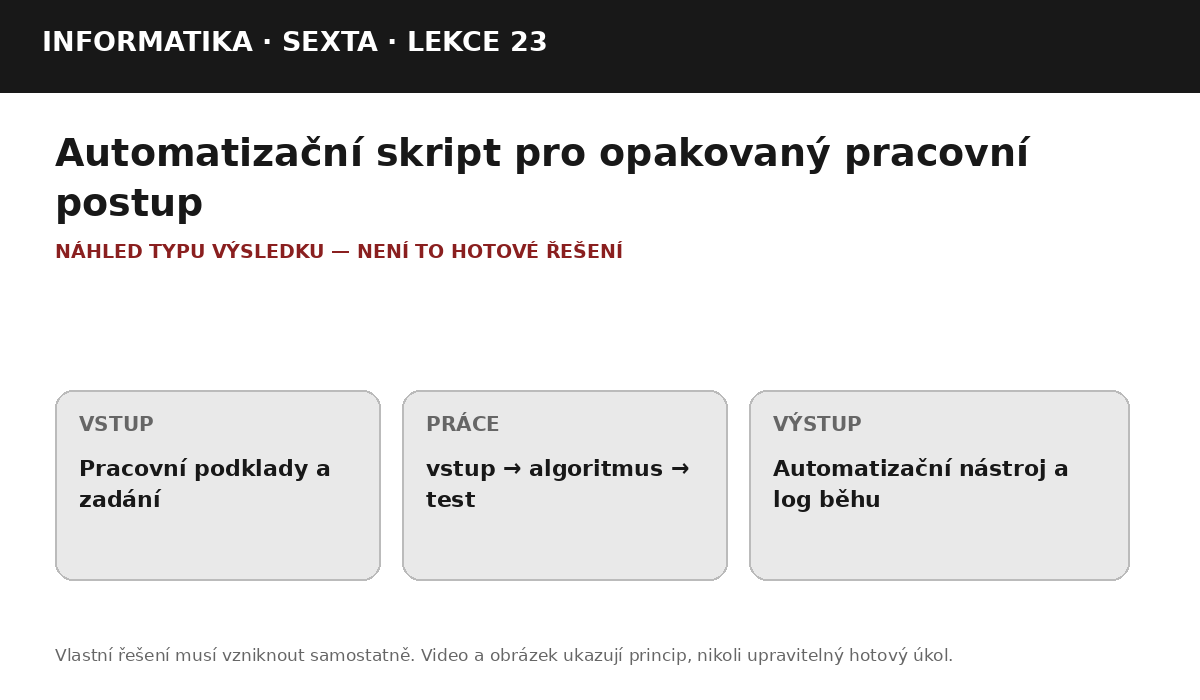 Náhled typu výsledku